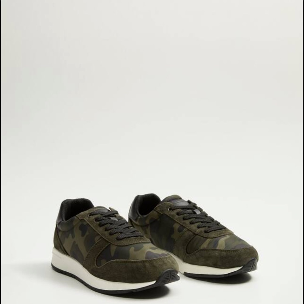 Mango Suede Camo Print Sneakers 🆕